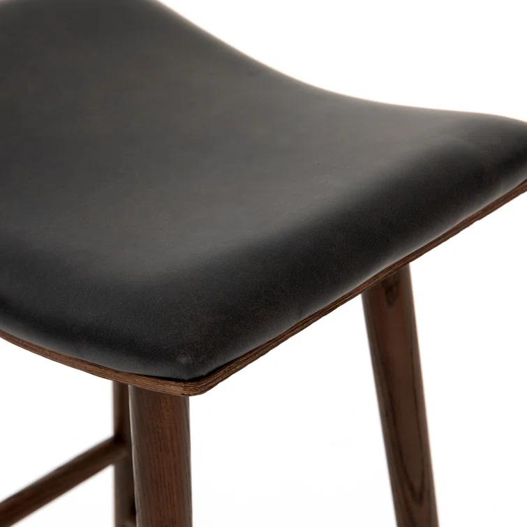 Oak Wood Saddle Bar & Counter Stools