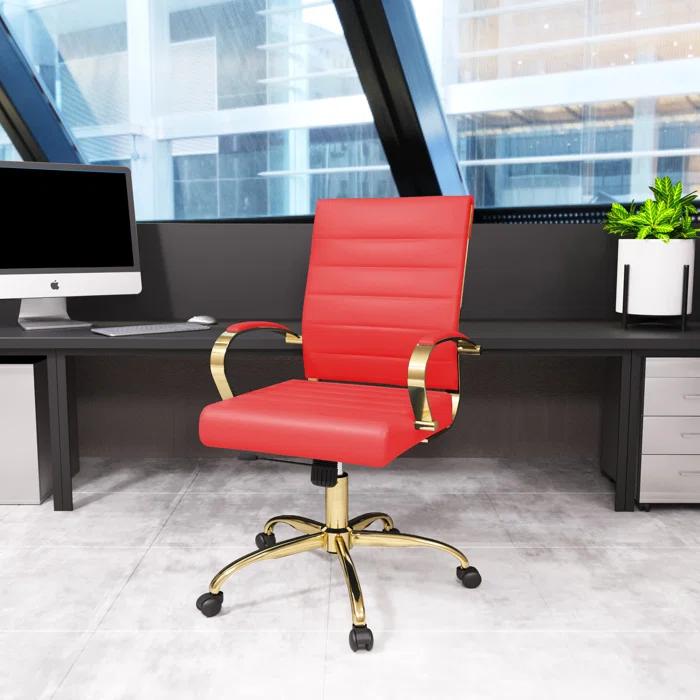 Everly Quinn Naudain Leather Office Conference Chair Modern Executive Meeting Room Chairs