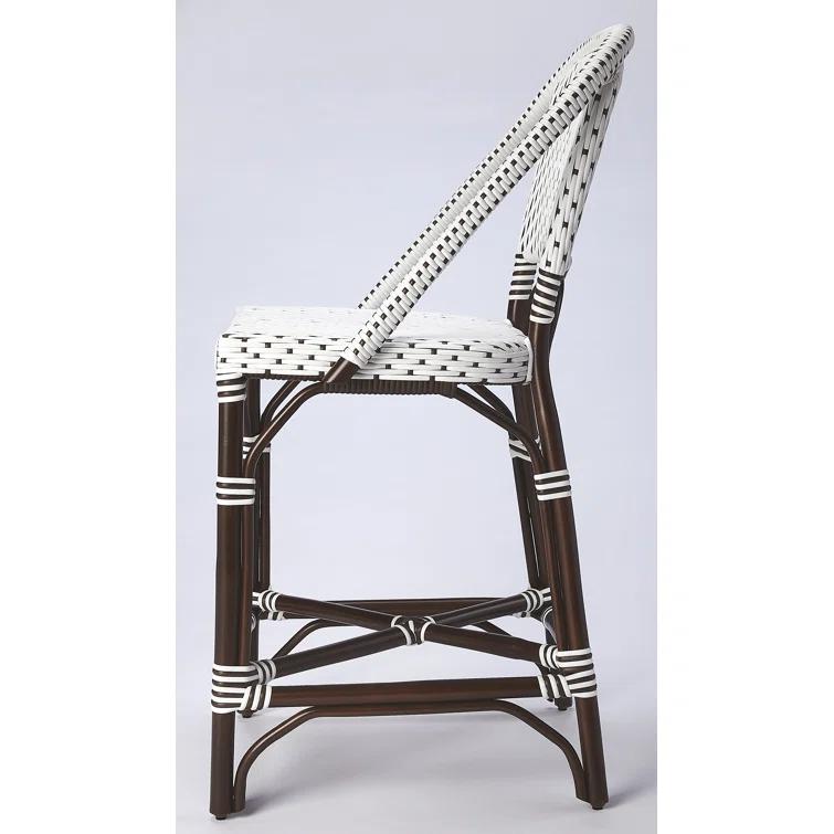 Butler Specialty Solstice Rattan Counter Stool In White And Chocolate