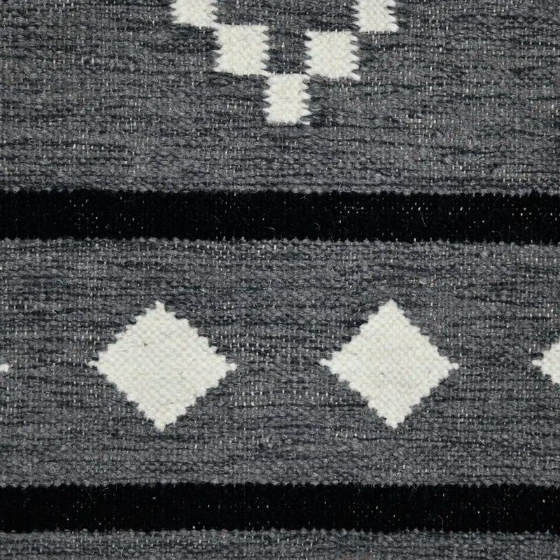 Union Rustic Oneil Moroccan Handmade Wool Gray Area Rug