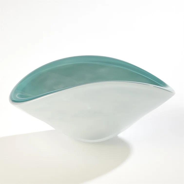 Pinched Cased Glass Bowl-Azure-Lg