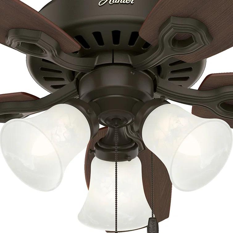 42" Builder 5 - Blade Standard Ceiling Fan with Pull Chain and Light Kit Included
