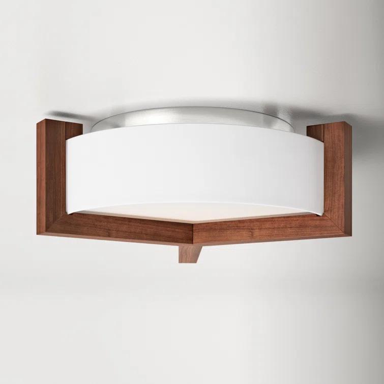Ernie Single Light Linen LED Flush Mount