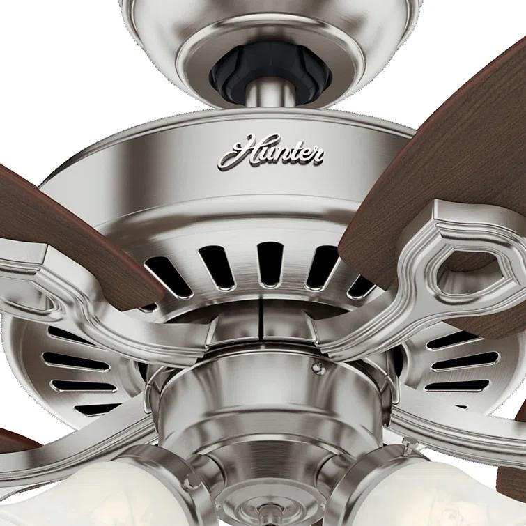Hunter Fan 42" Builder 5 - Blade Standard Ceiling Fan with Pull Chain and Light Kit Included