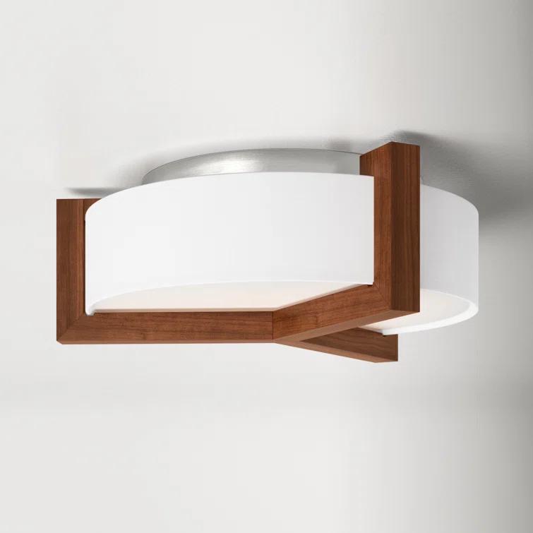 Ernie Single Light Linen LED Flush Mount