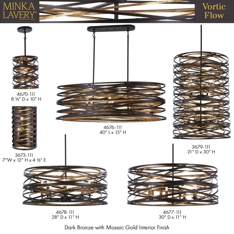 Minka Lavery Dark Bronze Mosaic Gold Chandelier 26" Wide Modern 6-Light Fixture for Dining Room House Foyer Kitchen Entryway Home