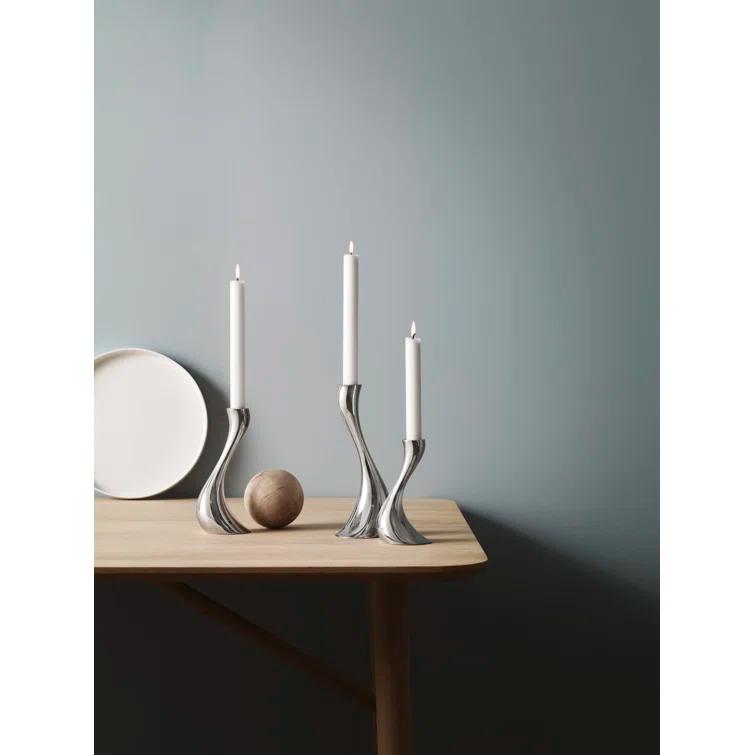 Cobra 3 Piece Stainless Steel Table Top Candlestick Set