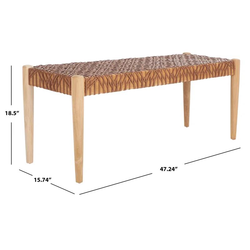 Kazbah 47" Genuine Leather Bench