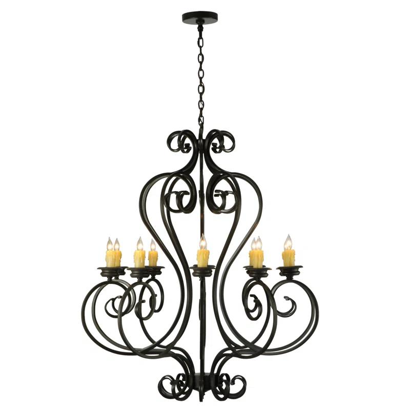 Fernando Bronze 10-Light Candle Chandelier