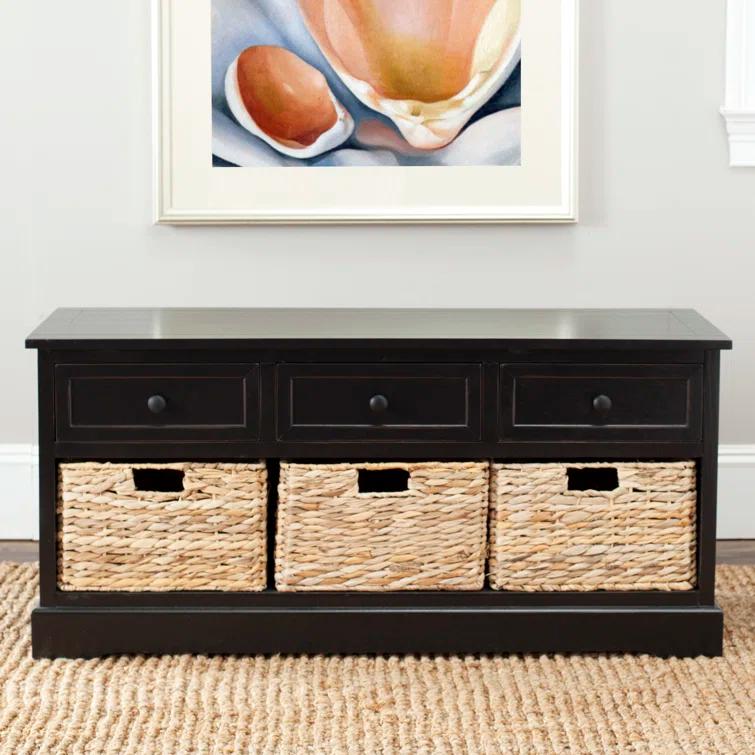 Adayla Solid Wood Drawers Storage Bench