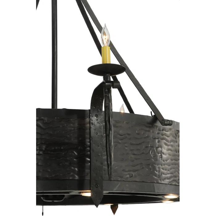 Meyda Lighting Rustic Lodge 16 - Light Dimmable Drum Chandelier