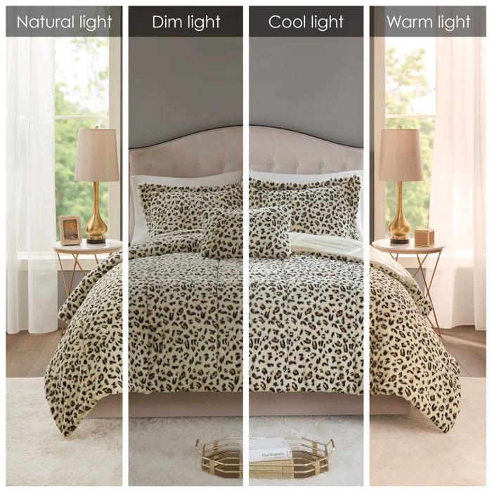 Madison Park Zuri Faux Fur Comforter Set