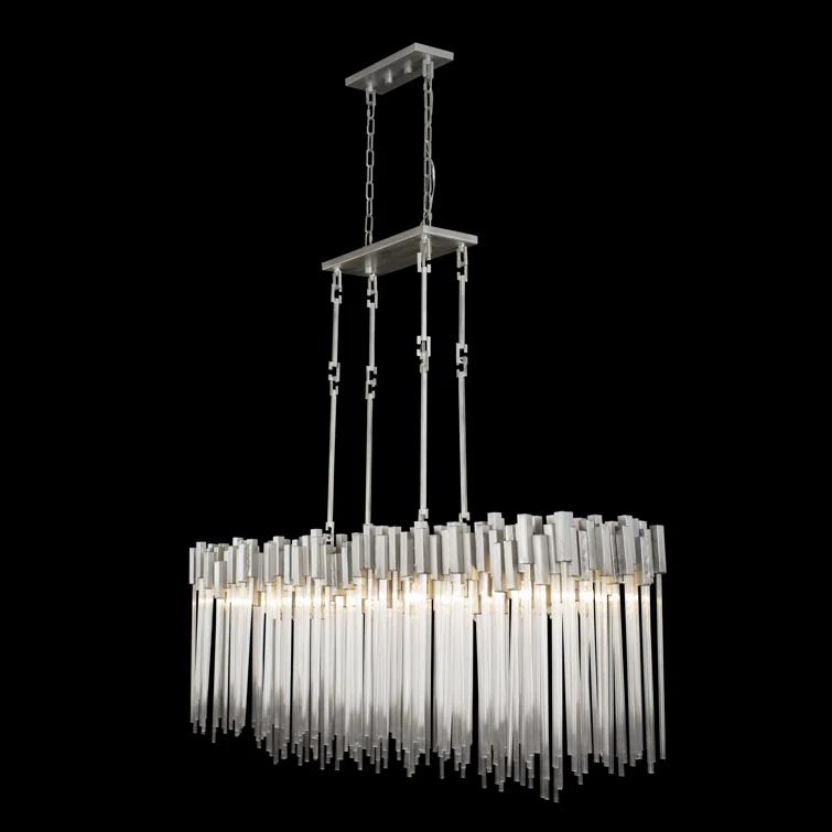 309N08RN-Varaluz Lighting-Matrix - Eight Light Linear Pendant-Black Finish