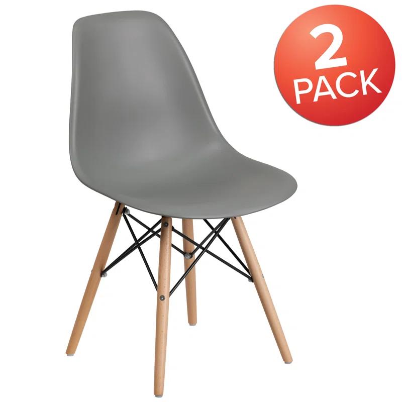 Chair with Wooden Legs for Versatile Kitchen, Dining Room, Living Room, Library or Desk Use (Set of 2)