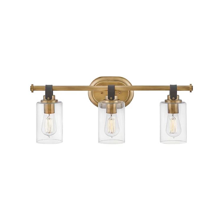 Heritage Brass 3-Light Vanity Light with Clear Glass Shades