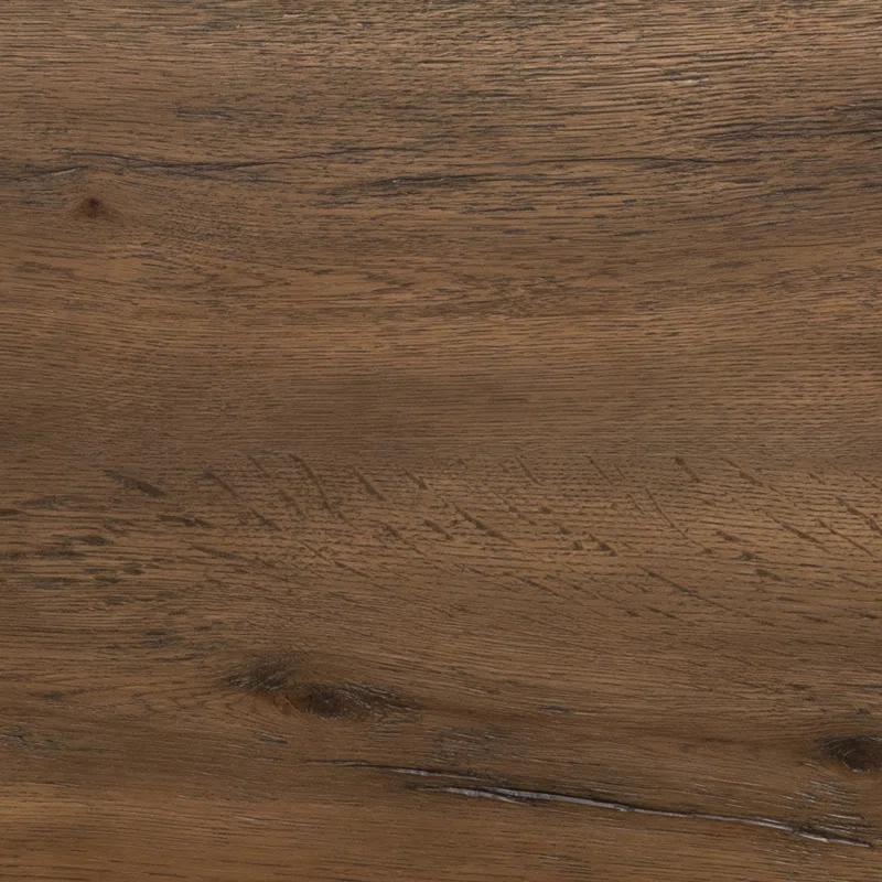 Rustic Fawn Double-Drawer Oak Veneer Console Table