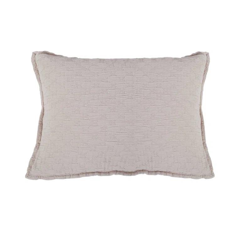 Blush Cotton Standard Sham with Textured Design