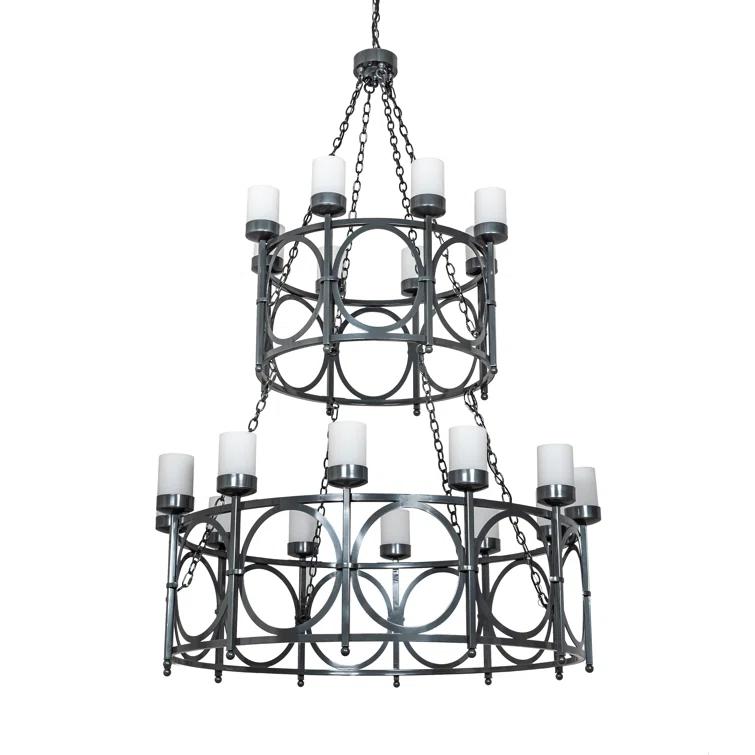 Meyda Lighting Porta 20 - Light Dimmable Tiered Chandelier