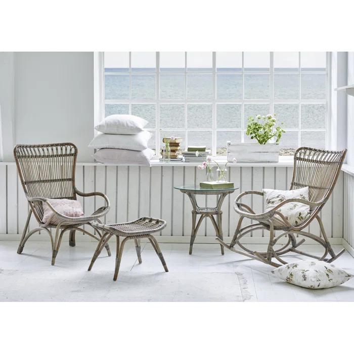 Monet Highback Rattan Lounge Chair and Footstool