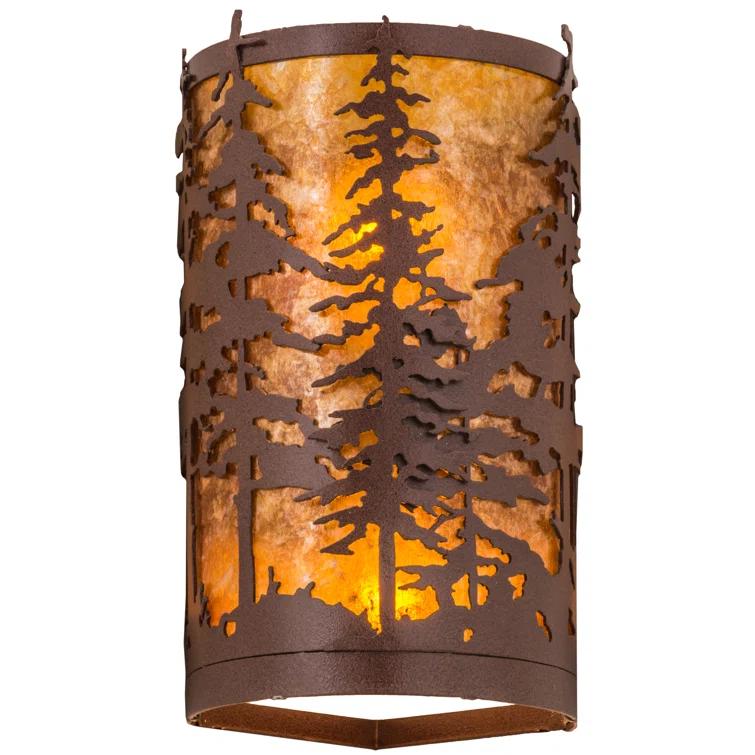 Rustic Lodge Flush Mounted Sconce
