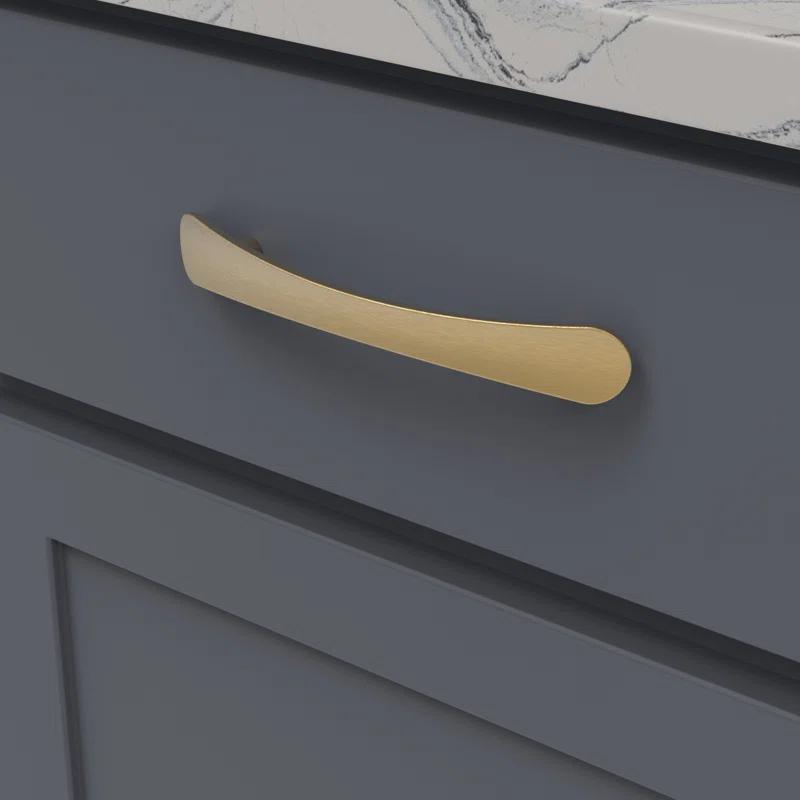 Brushed Golden Brass Modern Bar Handle with Mounting Hardware