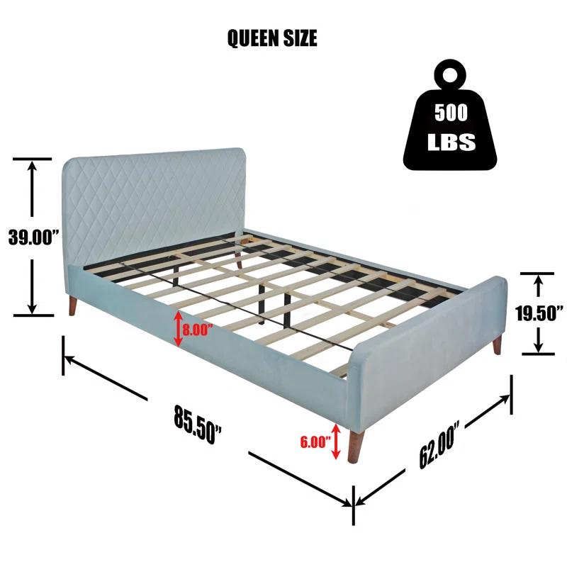 Better Home Products Roza Velvet Upholstered Queen Bed
