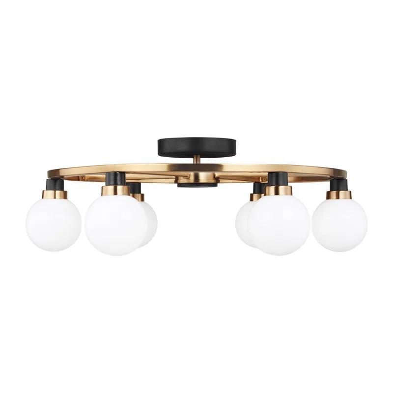 Andrea 6 Light Glass Semi Flush Mount