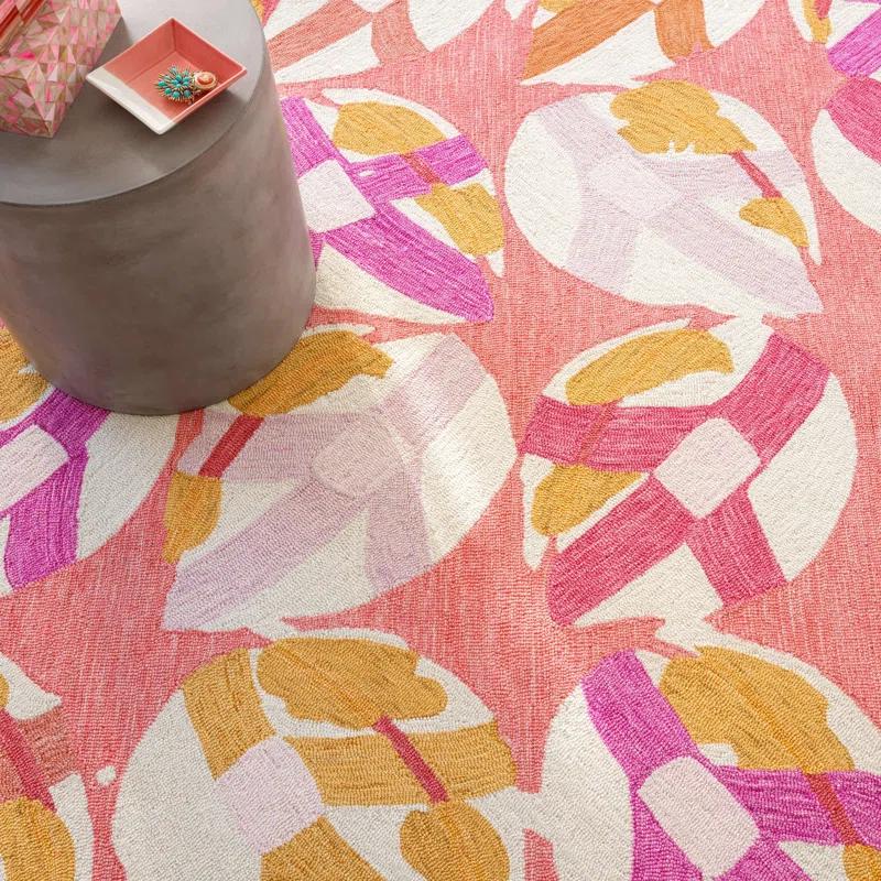 Dash and Albert Rugs Lily Pad Pink Hand Micro Hooked Wool Rug