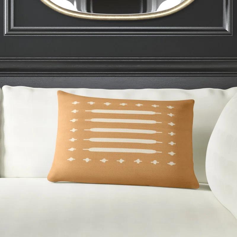 Estela Geometric Cotton Lumbar Throw Pillow