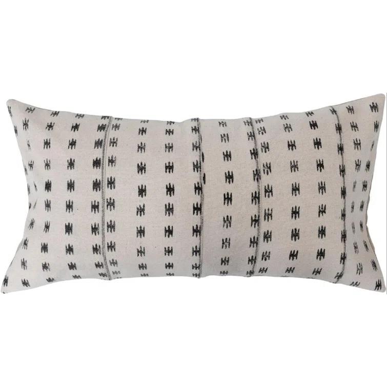 Geometric Cotton Reversible Throw Pillow