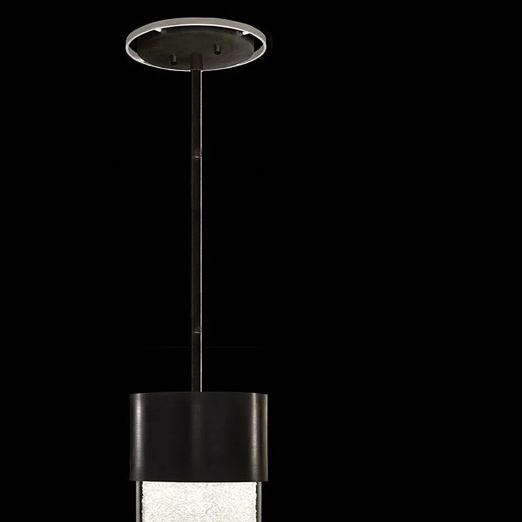 Bond Black/Silver LED Glass Island Pendant with Clear Detail