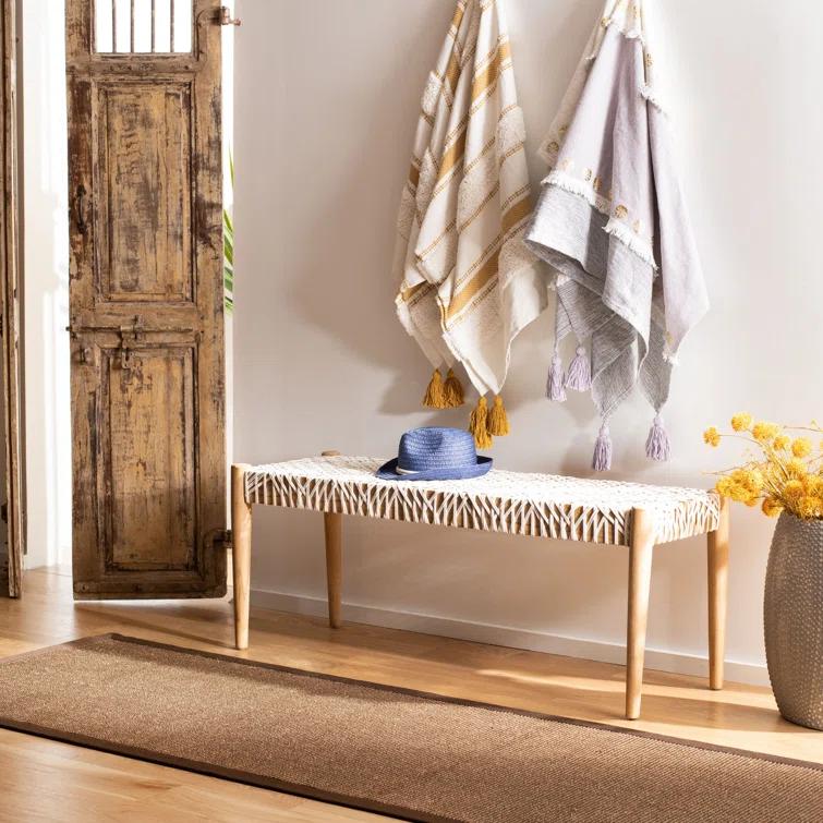 Kazbah 47" Genuine Leather Bench