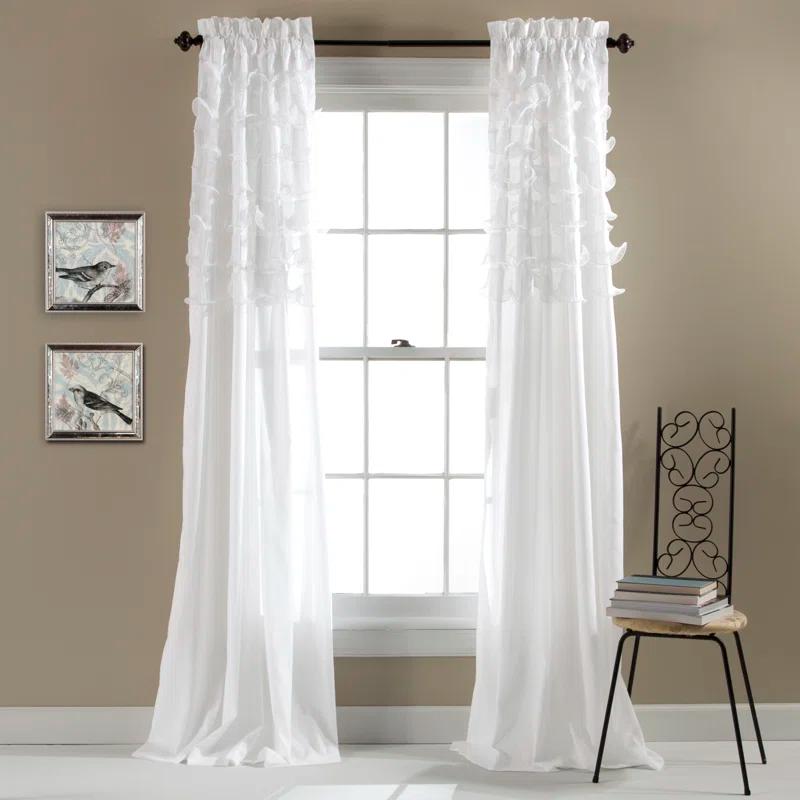 Lush Decor Avery Polyester Semi Sheer Curtain Pair (Set of 2)