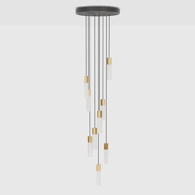 Tala Basalt 9-Light Pendant Light - Brass