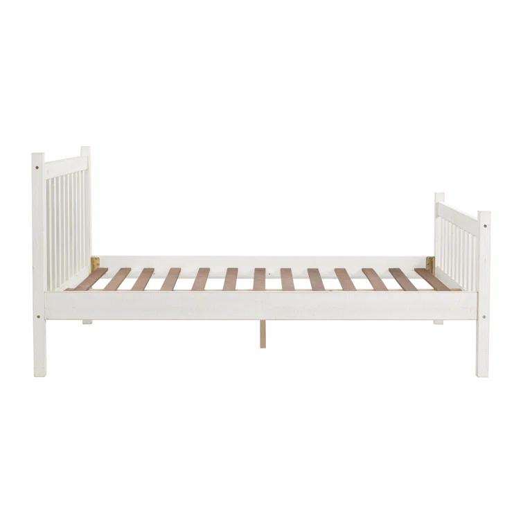 Windsor Wood Farmhouse Industrial Bohemian Style 3 Pc Bedroom Set With Slat Twin Bed 2 Nightstands