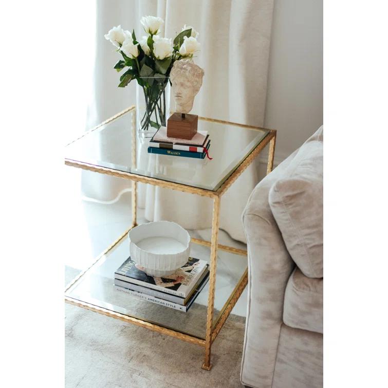 Ave Home Chloe Glass Top End Table