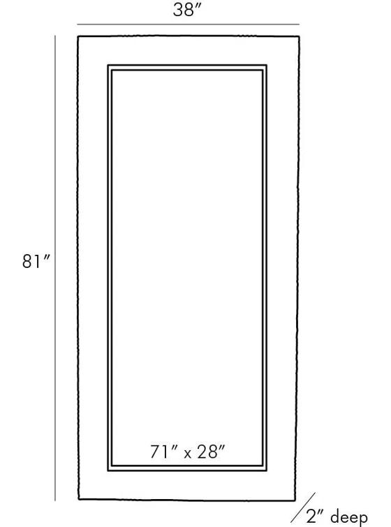 Marsh Serene Full-Length Grooved Wood Rectangular Mirror