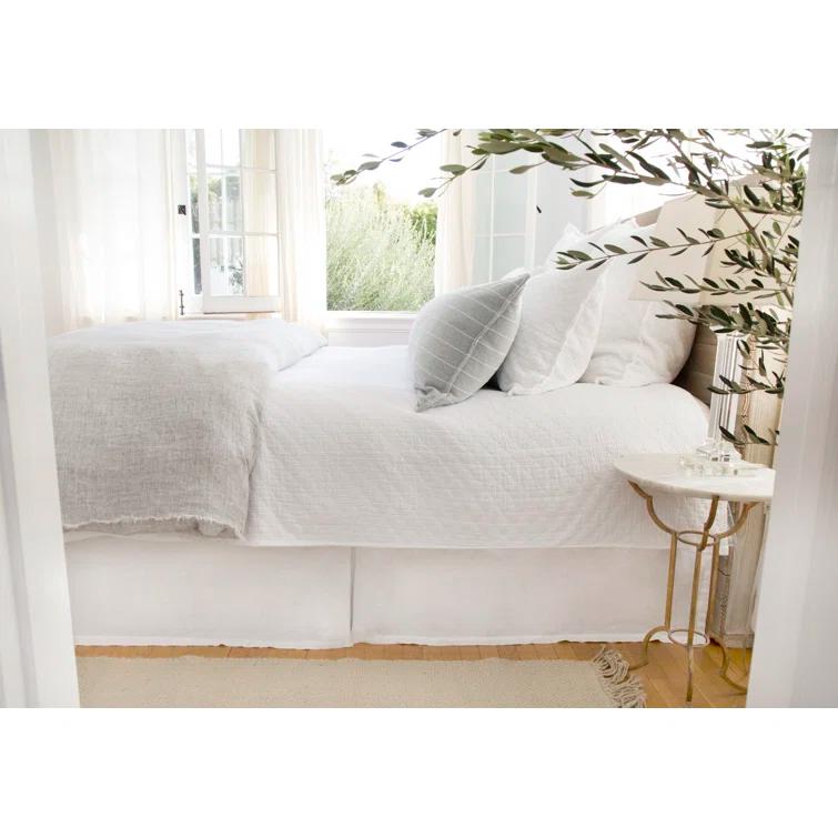 Ojai Cotton Matelassé Coverlet by Pom Pom at Home - White / Twin
