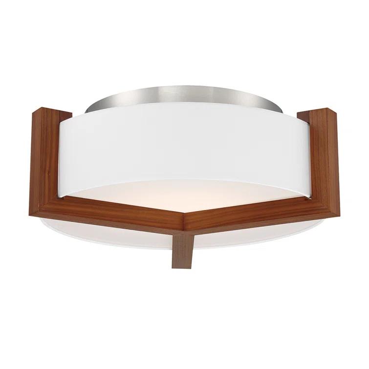 Ernie Single Light Linen LED Flush Mount