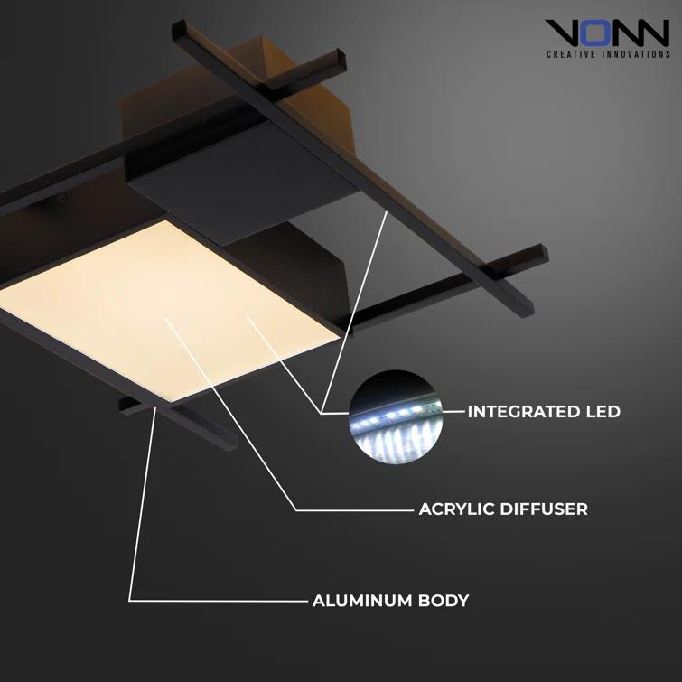 Radium 19-in Integrated LED Rectangular ETL Certified Semi Flush Ceiling Light