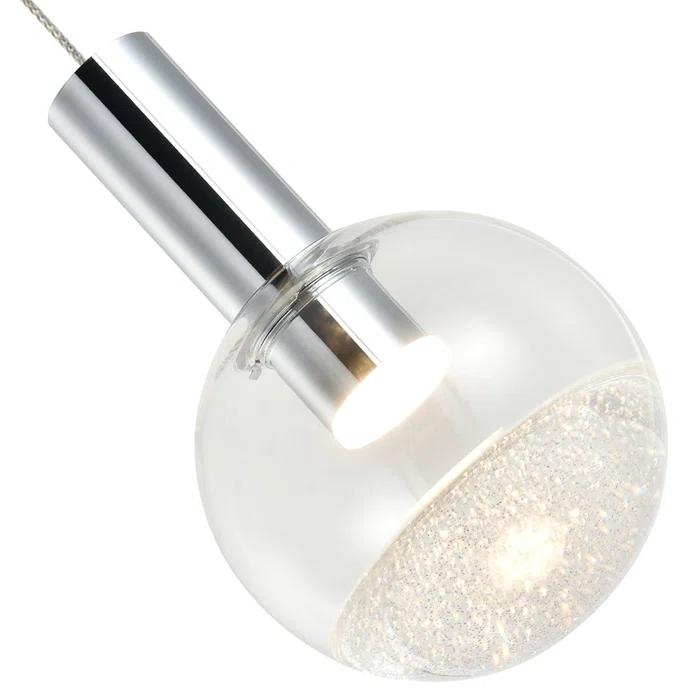 Sienna 5-in Integrated LED Height Adjustable ETL Certified Pendant Light with Globe Shade