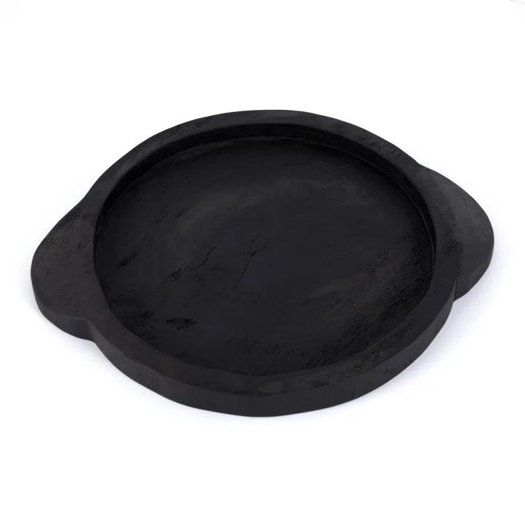 Lylah Round Tray - Carbonized Black