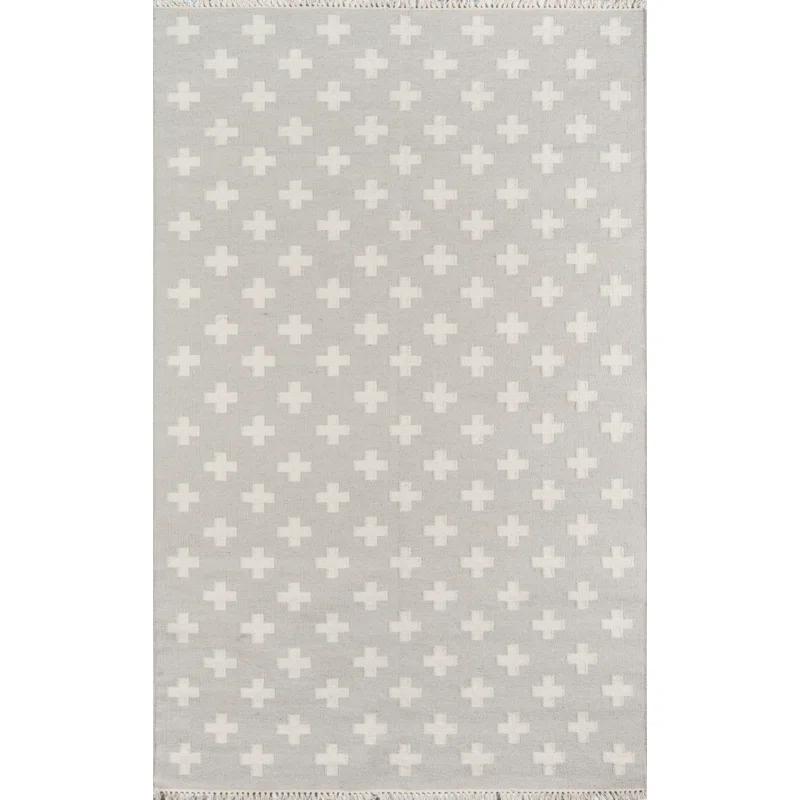 Topanga Geometric Handwoven Wool Gray/White Area Rug