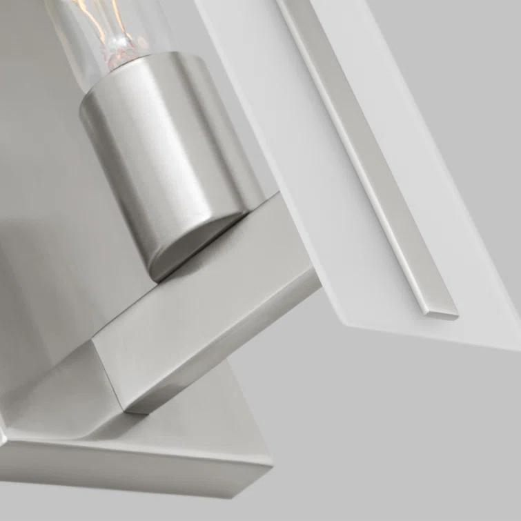Elegant Brushed Nickel Vanity Sconce with Satin Etched Glass