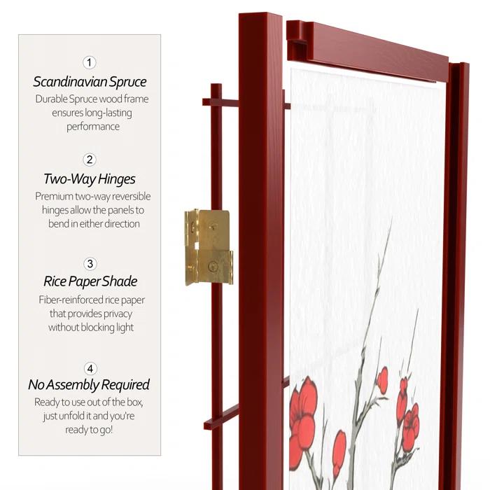 83.5" Cherry Blossom Shoji Room Divider