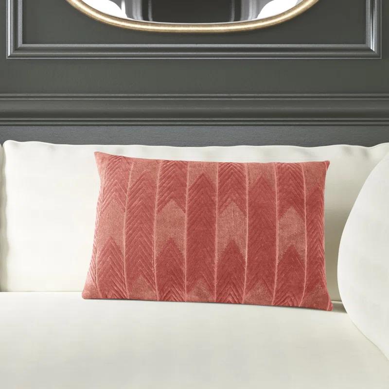 Floretta Embroidered Cotton Lumbar Throw Pillow