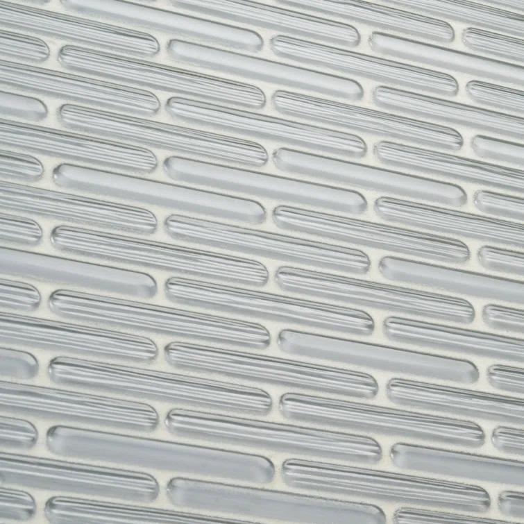 Reed 11.81 in. x 12.04 in. Polished Glass Wall Mosaic Tile (0.98 Sq. Ft. / Each)