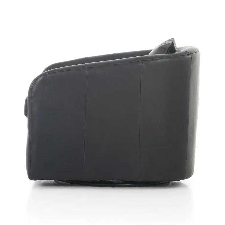 Paralimni Genuine Leather Swivel Armchair