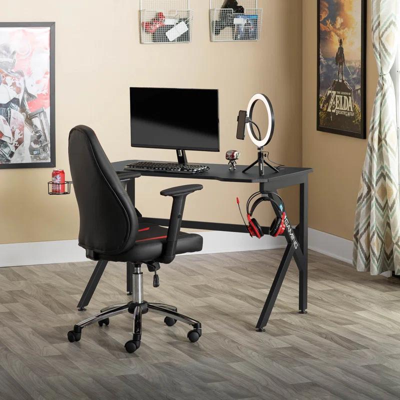 Saga PC Gaming Desk with Charging Hub