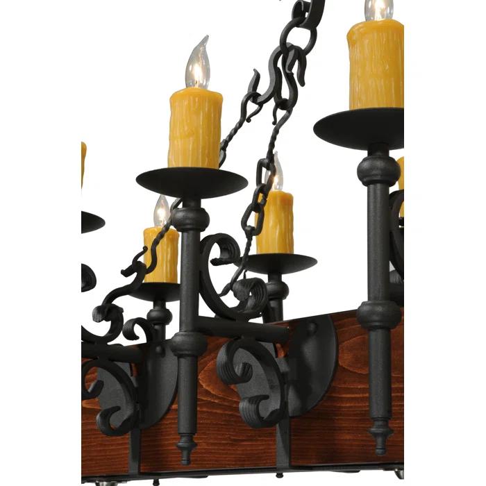 Rustic Lodge 15 - Light Dimmable Square / Rectangle Chandelier